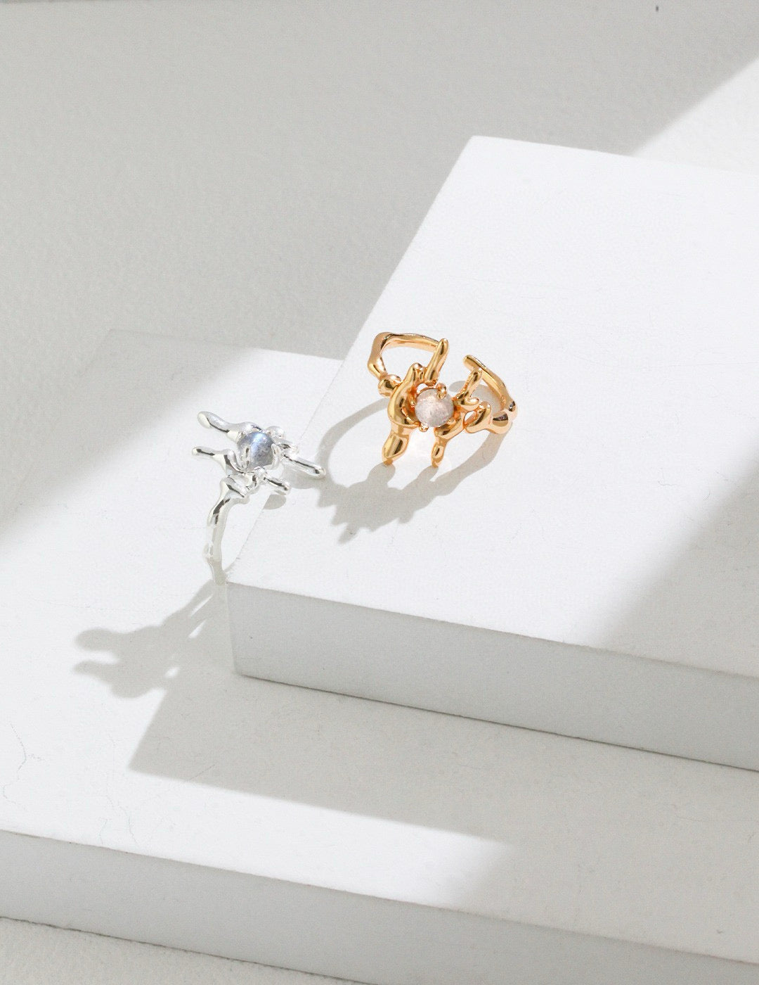 Gray Moon Irregularly Ring