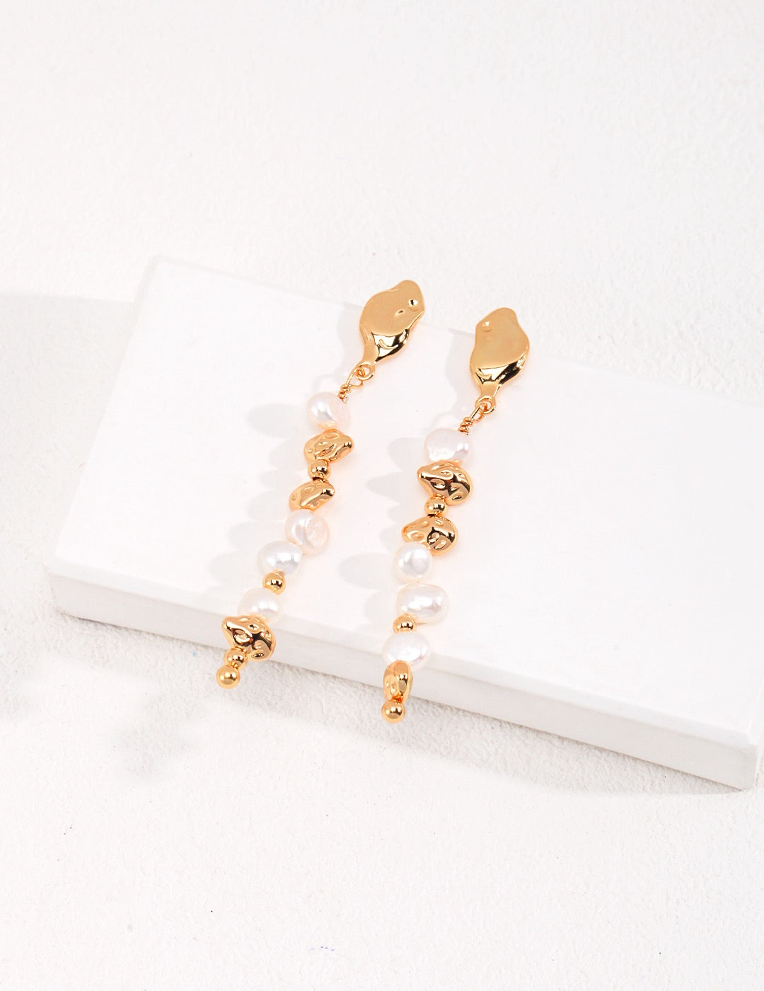 Pearl Studded Gold Earrings