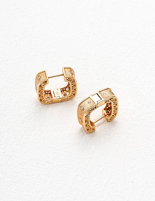 Starlight Square Hoop Earrings