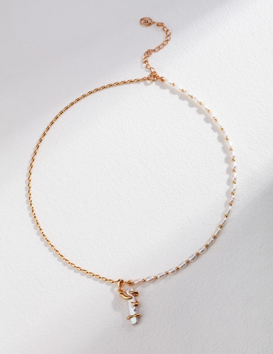 Long-Shaped Baroque Pearl Necklace