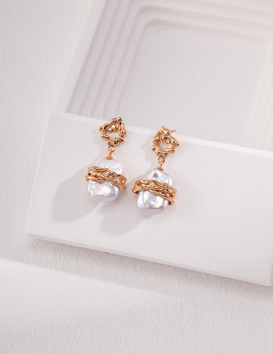 Ripple Baroque Pearl Earrings